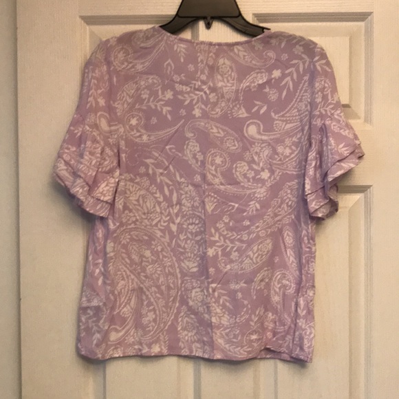 Roebuck & Co. purple short sleeve blouse size medium - Picture 6 of 12